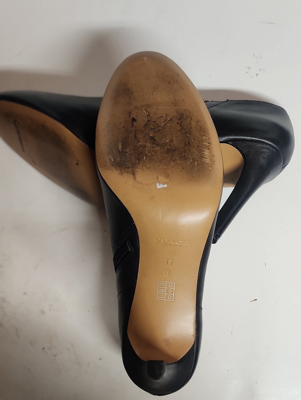 COACH Size 11B Black Leather Stiletto Ankle Heel Booties Classy Sexy Feminine - Picture 10 of 11